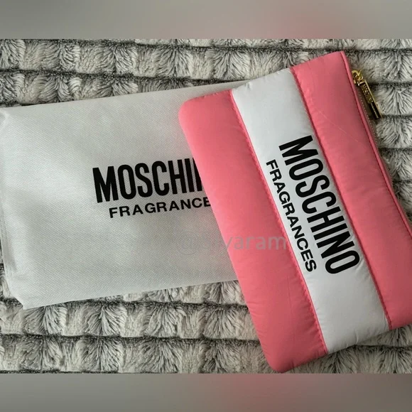Moschino Pink and White Women's cosmetic Bag/ purse - Picture 2 of 6